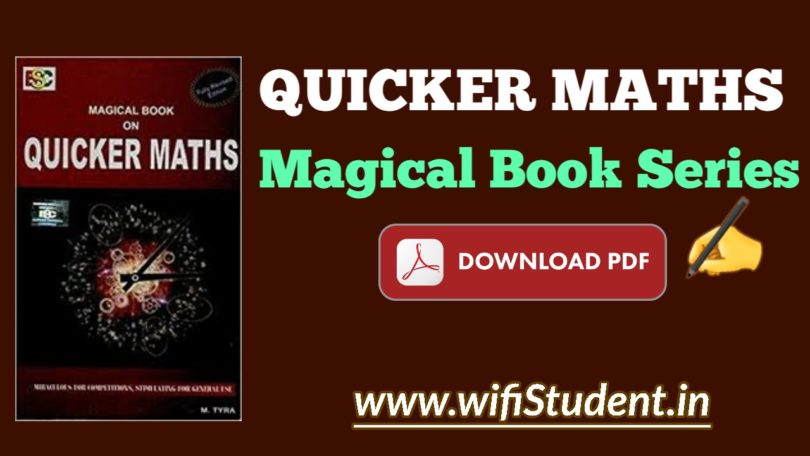 Magical Book on Quicker Maths pdf download: Quicker Maths by M Tyra Pdf